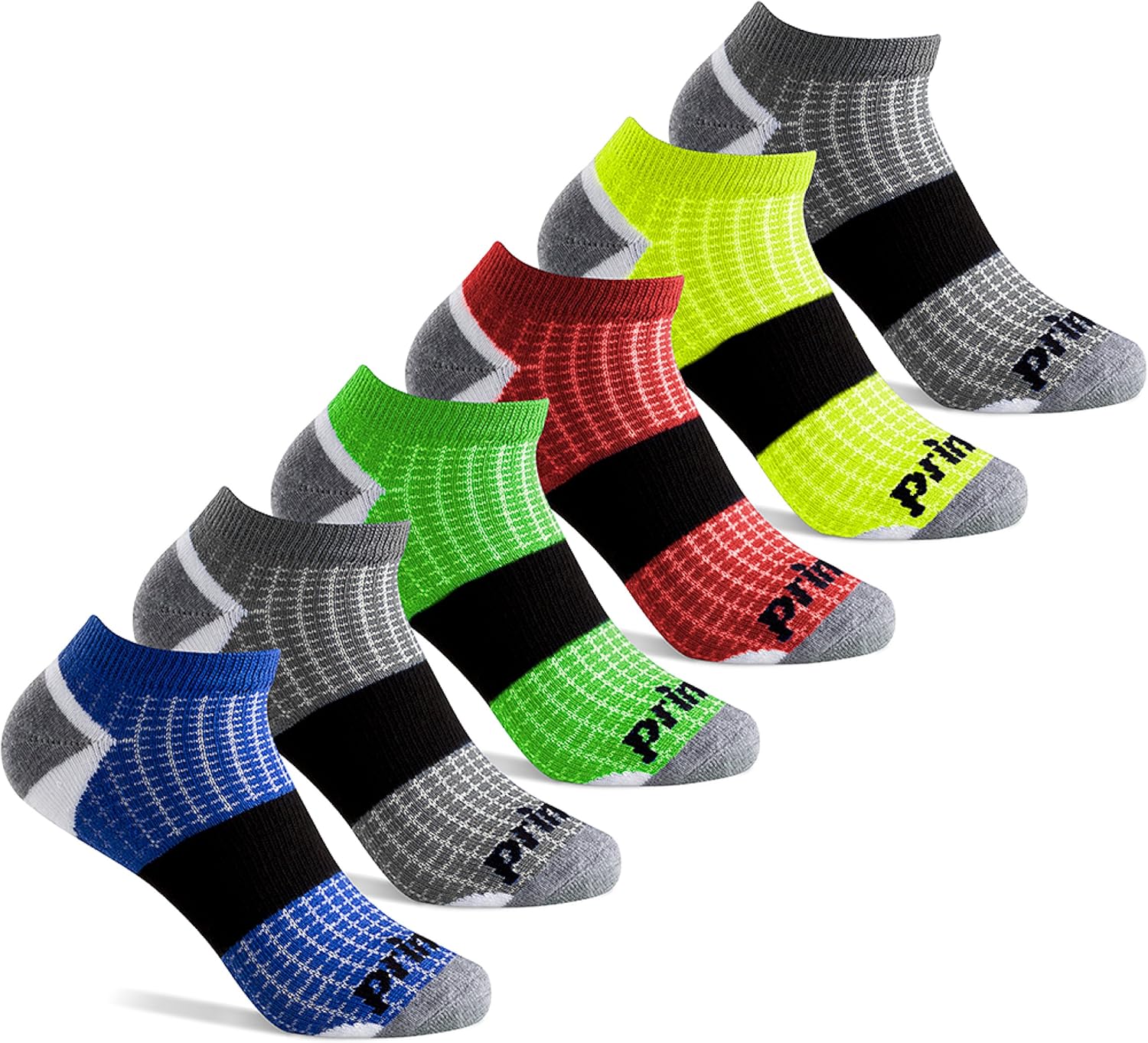 Prince Boys Low Cut Athletic Socks with Cushion for Active Kids 6 Pair Pack