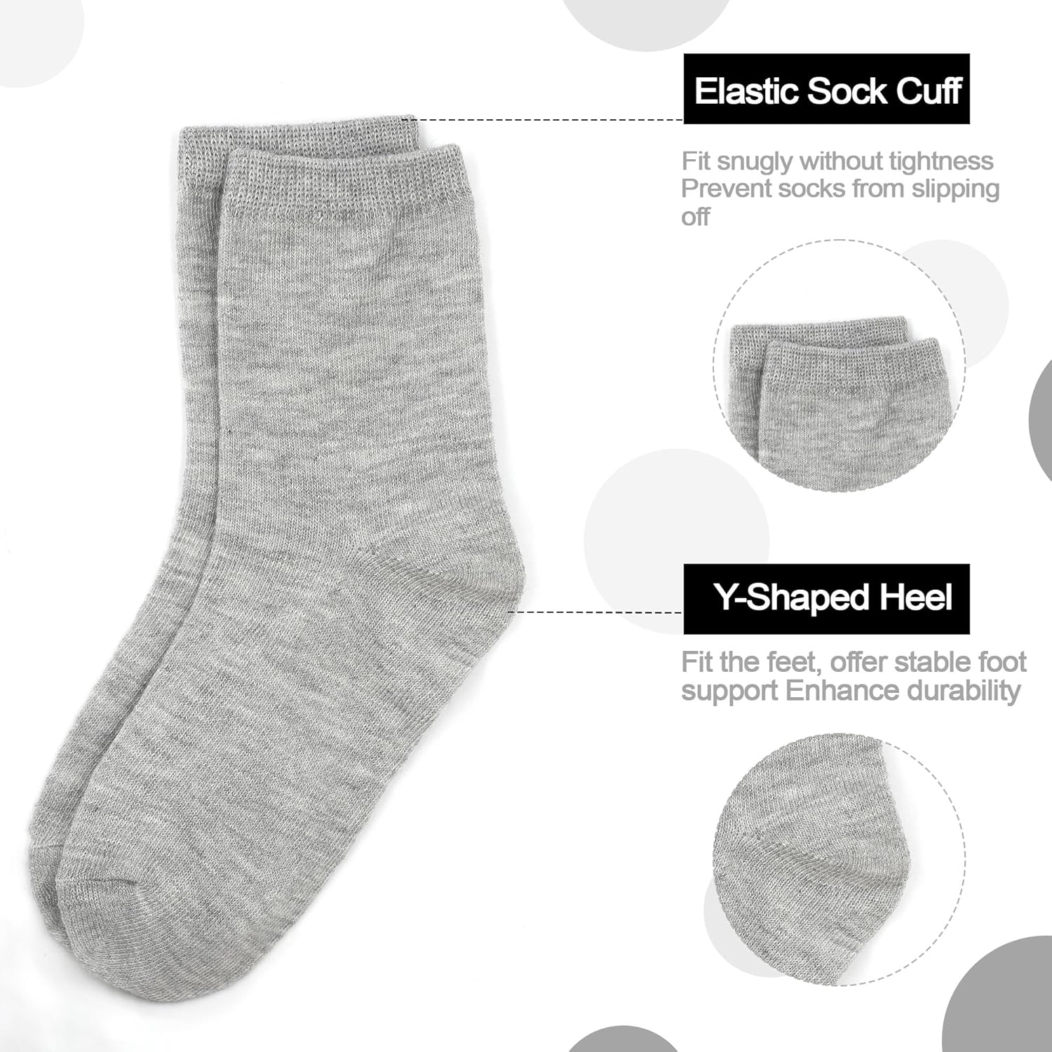 ZERULETS Toddler Socks - 15 Pairs Kids Crew Mid Calf Socks for BoysGirls 1-13 Years