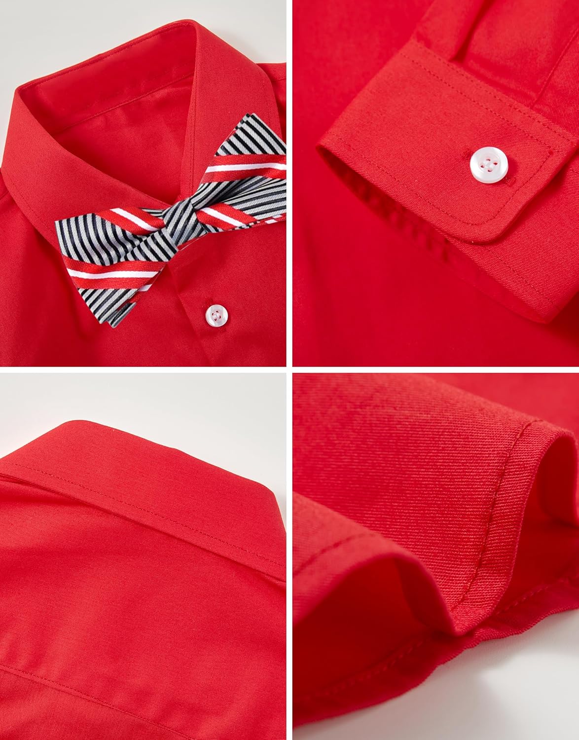 Mosedou Boys Formal Suit Vest and Pants Set with Shirt Tie Bowtie