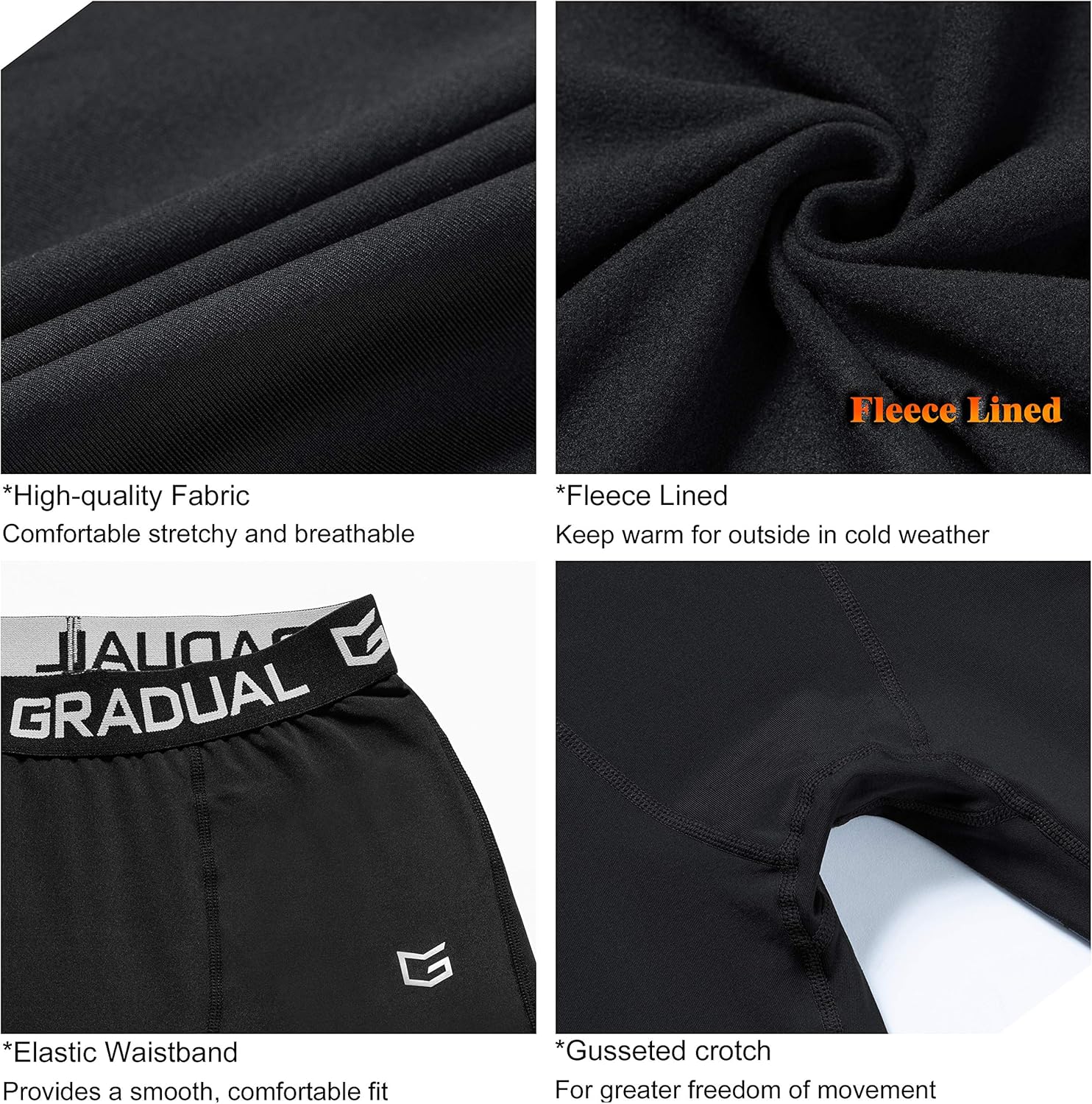 Quick-Dry Thermal Base Layer Pants for Boys